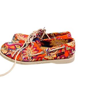 SEBAGO DOCKSIDES NWT Women's Sz 7.5 Persia Print Colorful Boat Shoes Loafers